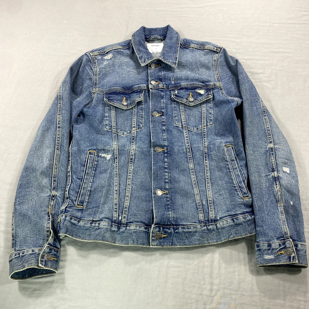 Old Navy Denim Jacket Womens Medium Blue Jean Trucker Button Up Casual Ladies